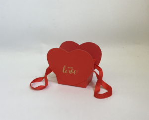 手提鲜花盒烫金小花瓣礼盒节日礼盒细节图