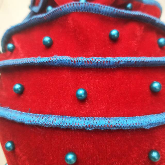 Close-up of Red Ice Silk Fabric