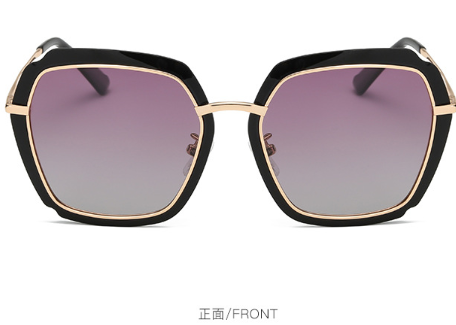 新品时尚墨镜大框方框太阳镜偏光镜韩版网红潮人高档彩色PC女士款7091