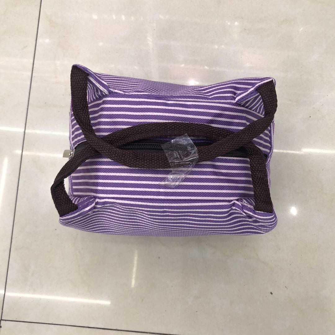 时尚条纹防水手提便当袋饭盒袋便当包饭盒包保温饭盒袋产品图