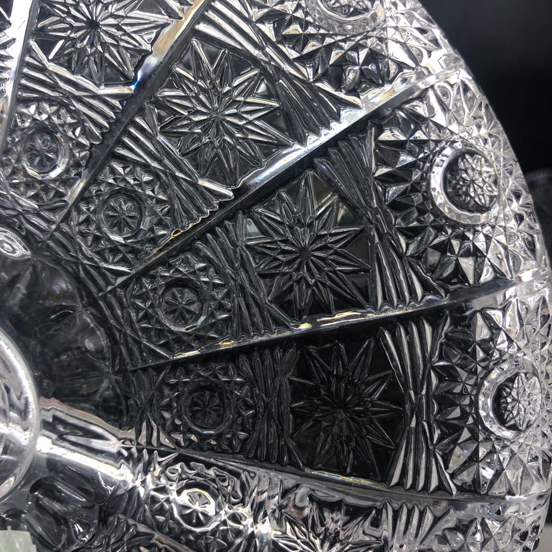 玻璃水果盘水晶水果盘雕花果盘内销外贸产品图