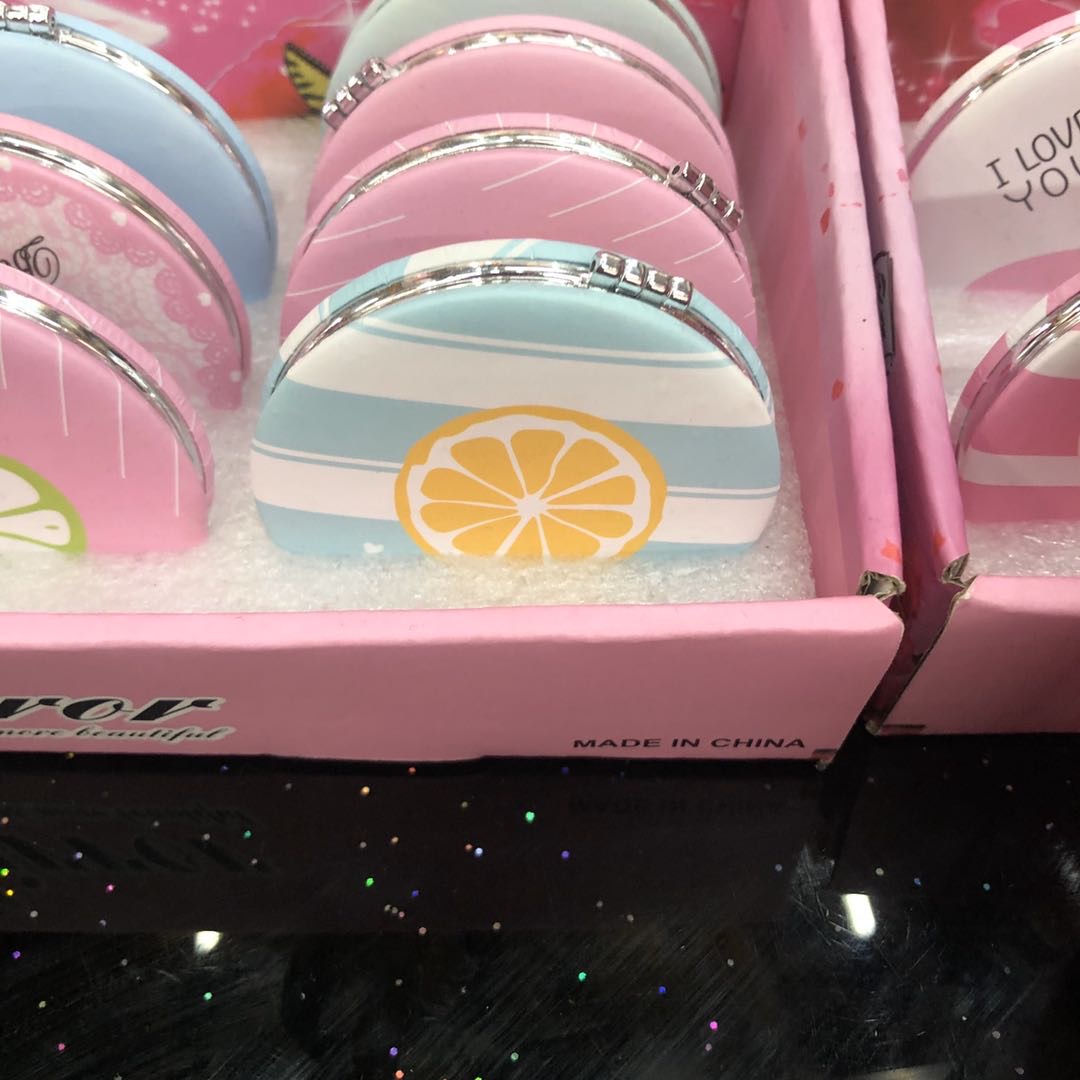 韩国小清新圆形随身化妆镜迷你便携卡通小镜子女生可爱随身镜细节图