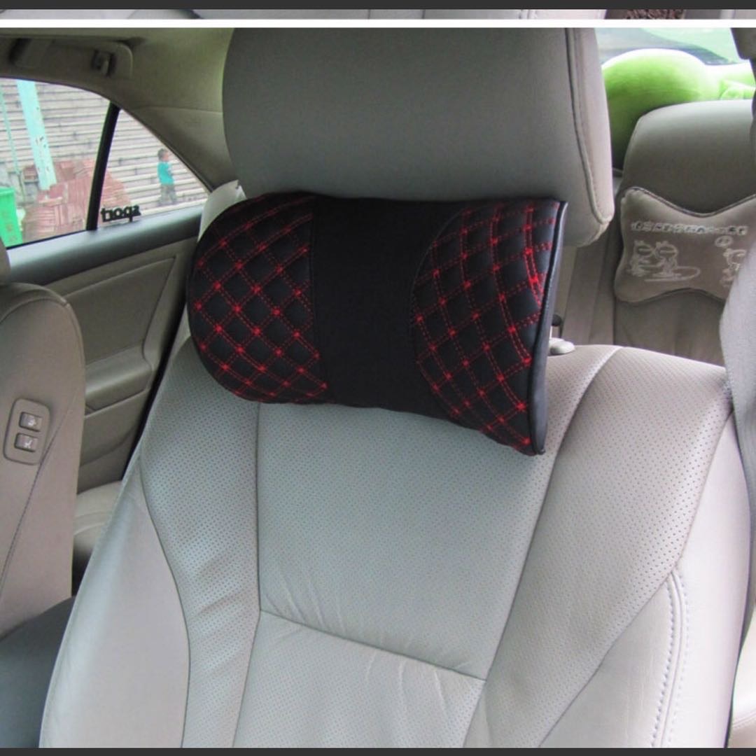 The interior of the car is a U-shaped red wine car headrest. The price of a single piece is a leather red wine headrest Specification image