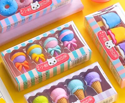 Erasers For Primary School Students To Wipe Ultra-Clean No Marks Like Skin Sassafras South Korea Creative Cute
