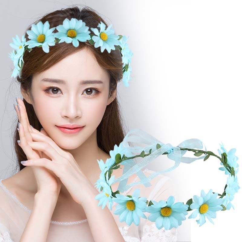 Joyful and beautiful Sunflower wreath headwear, Korean-style bride headband, vacation headwear, adult and children's hair accessories details Picture
