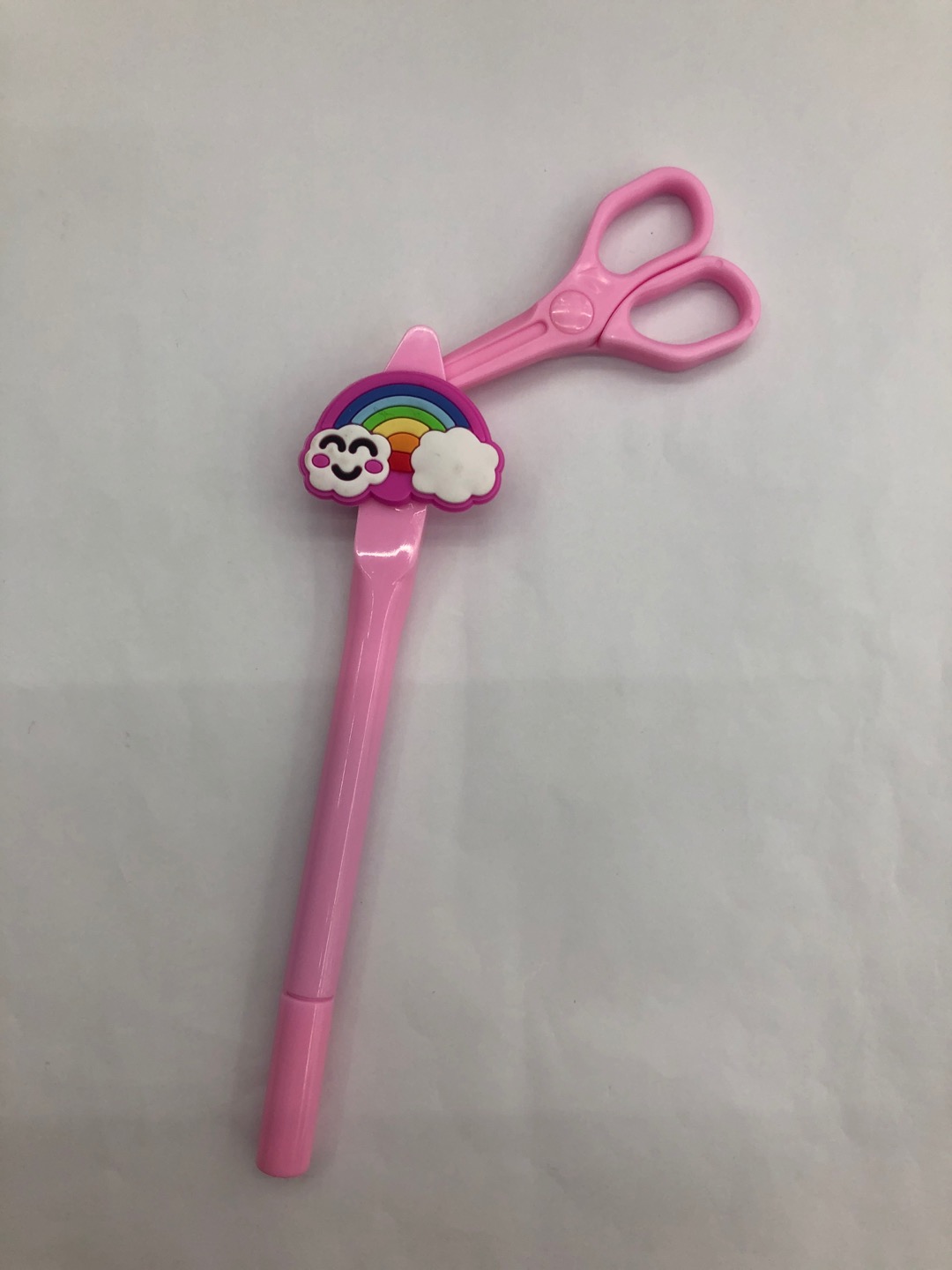 Scissor-tipped plastic thick-core ballpoint pen, 0.5mm blue core Specification image