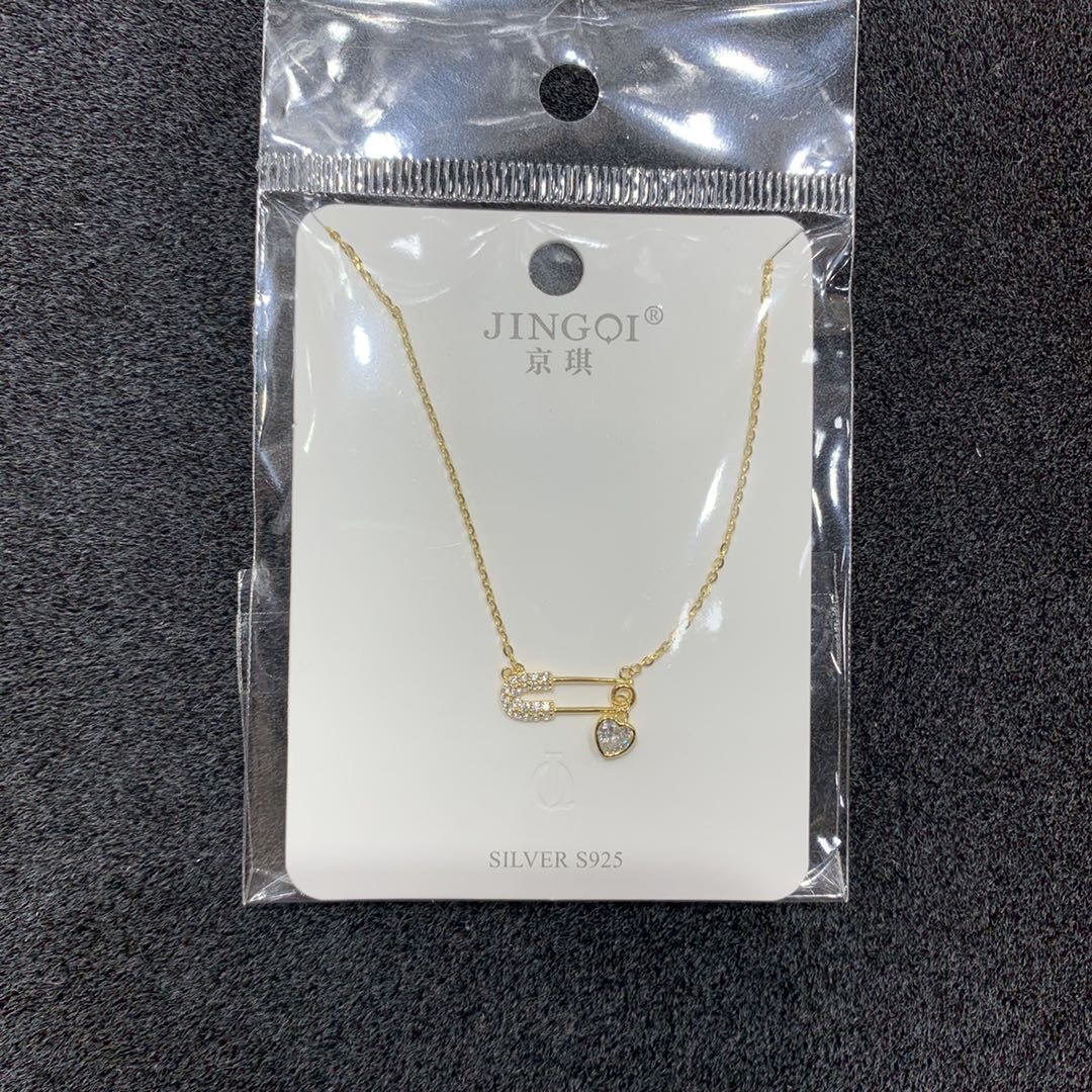 个性别针项链女925银小众品牌项链ins冷淡风简约气质吊坠生日礼物