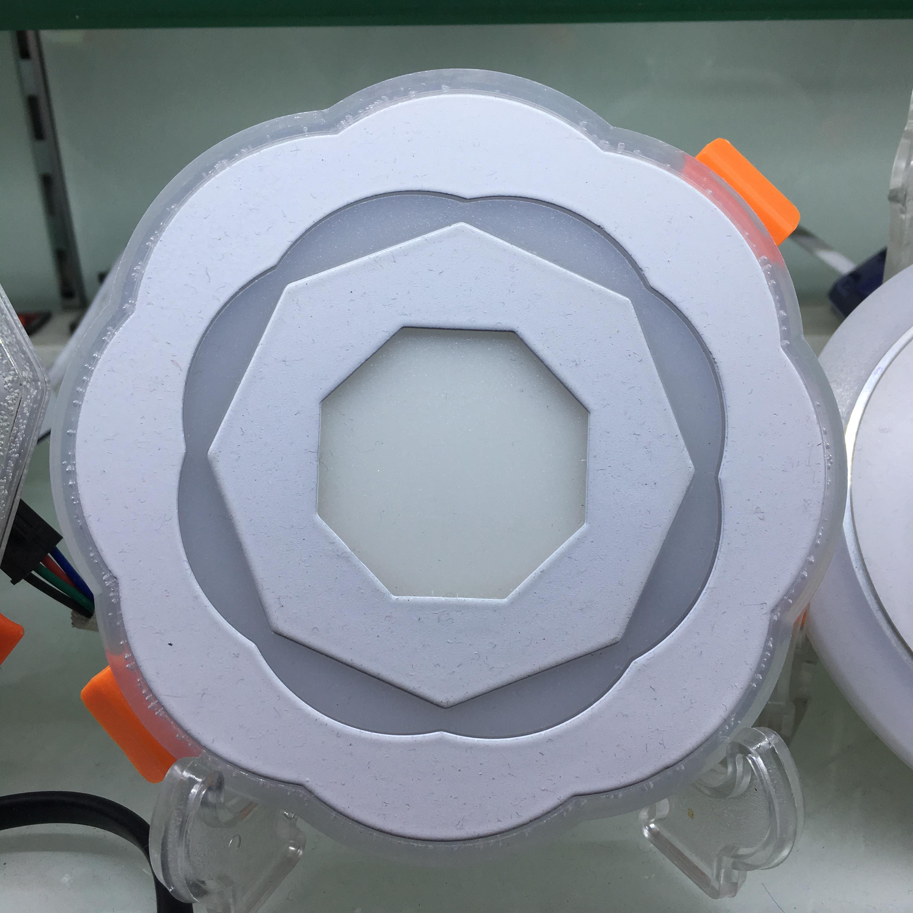 LED塑料面板灯梅花形三色分段面板灯宾馆酒店照明家用照明