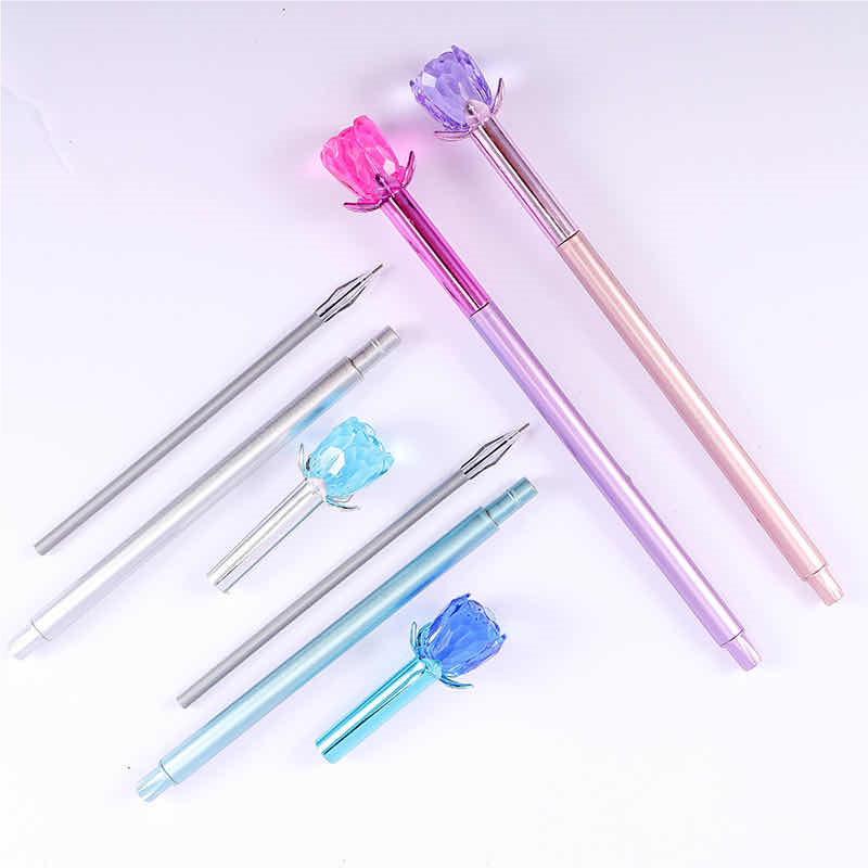 High-end spray-painted multi-color diamond rose water-based gel pen Specification image