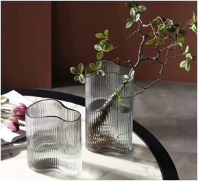 厂家新款人工吹制 色料玻璃花瓶简约现代玻璃花瓶透明插花瓶北欧美式客厅餐桌轻奢家居装饰品摆件 批发