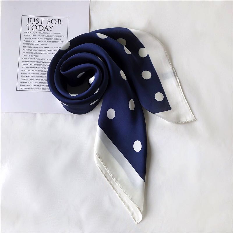 Women's Fashion Trend Casual Everything Simple Silk Polka Dot Scarf Silk Scarf details Picture