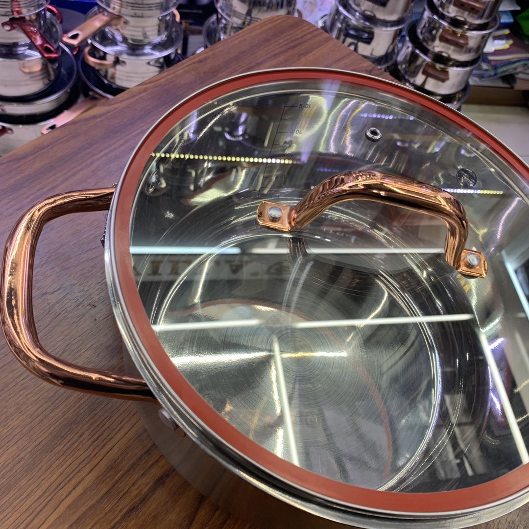 304 stainless steel soup pot, thickened double-ear pot for cooking soup and porridge, special pot for gas induction cooker, steaming, stewing and boiling water Specification image