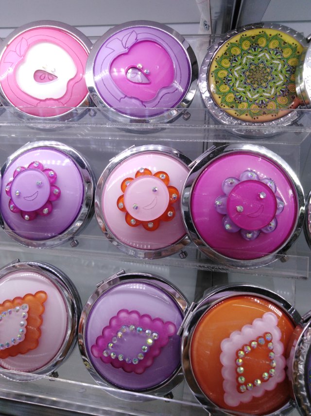 亚克力镜子亚克力镶钻镜子随身化妆镜