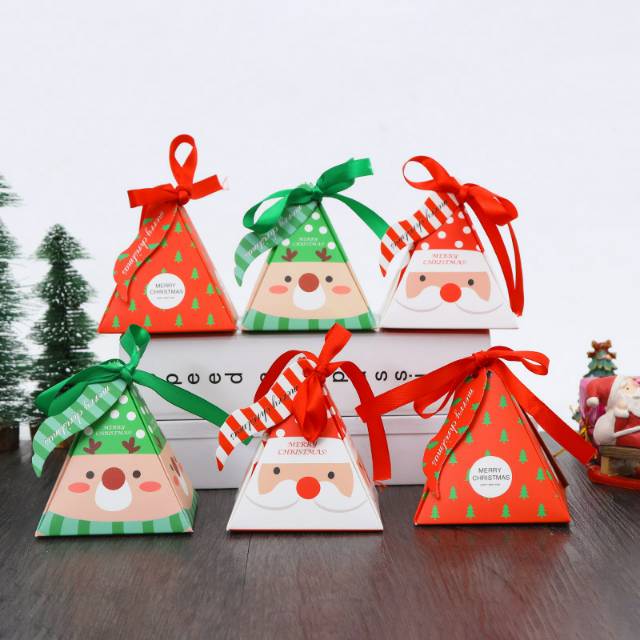 圣诞礼盒礼品盒礼物盒韩式礼盒批发三角小号圣诞节礼品包装盒图