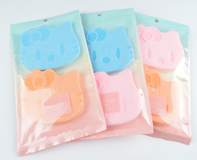 Kitten head pregnant baby bath with face wash seaweed pearl soft face powder puff thumbnail