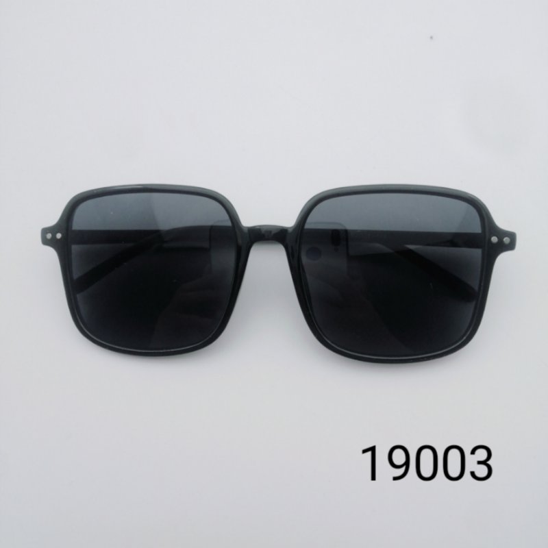 新品时尚墨镜大框方框太阳镜偏光镜韩版网红潮人高档黑色男女通用19003