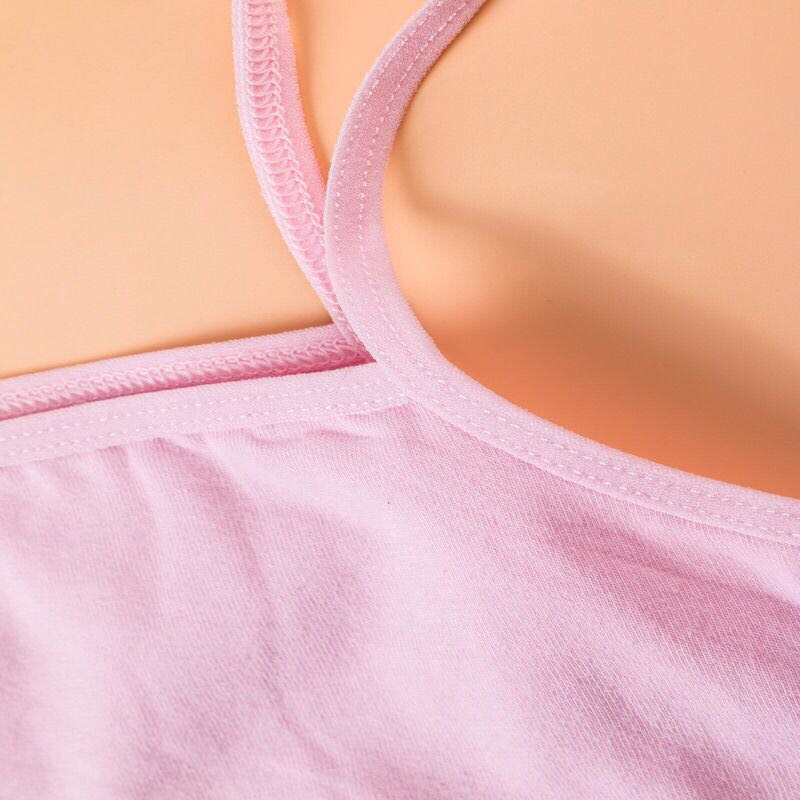 Single Cotton Camisole For Girls Little Vest For Students Growth Underwear For Girls Big Boys Bra Top details Picture