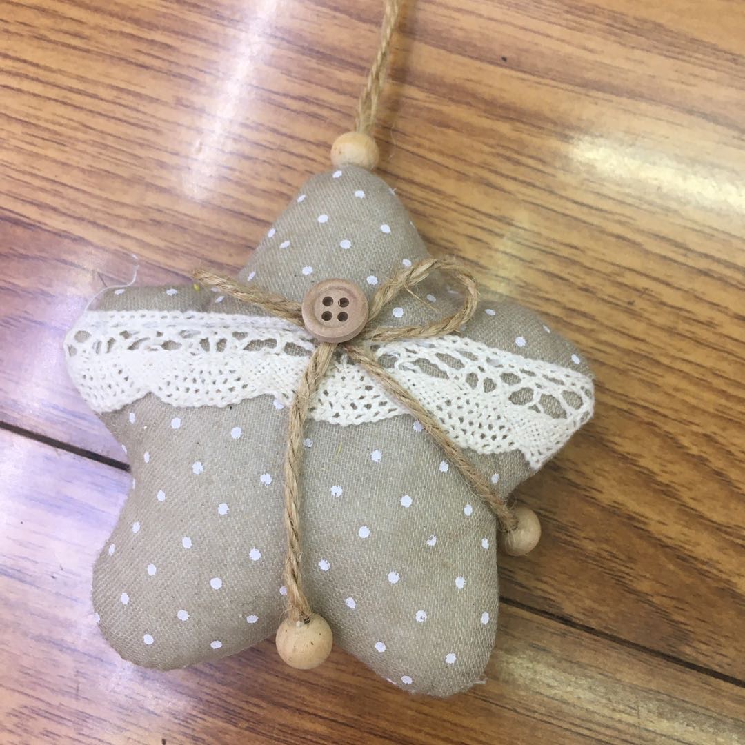 布艺蕾丝圣诞装饰挂件 纽扣蝴蝶节装饰挂件港泰 节庆用品挂件0