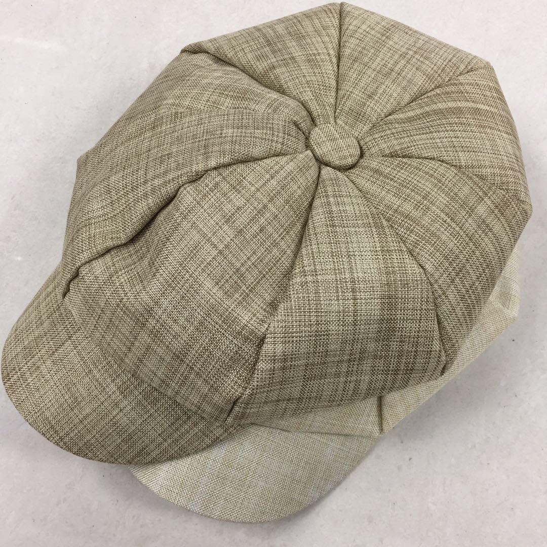 Japanese-style cotton and linen simple and versatile octagonal hats for women, British retro spring and summer thin, artistic and soft girl newsboy hats trend Specification image