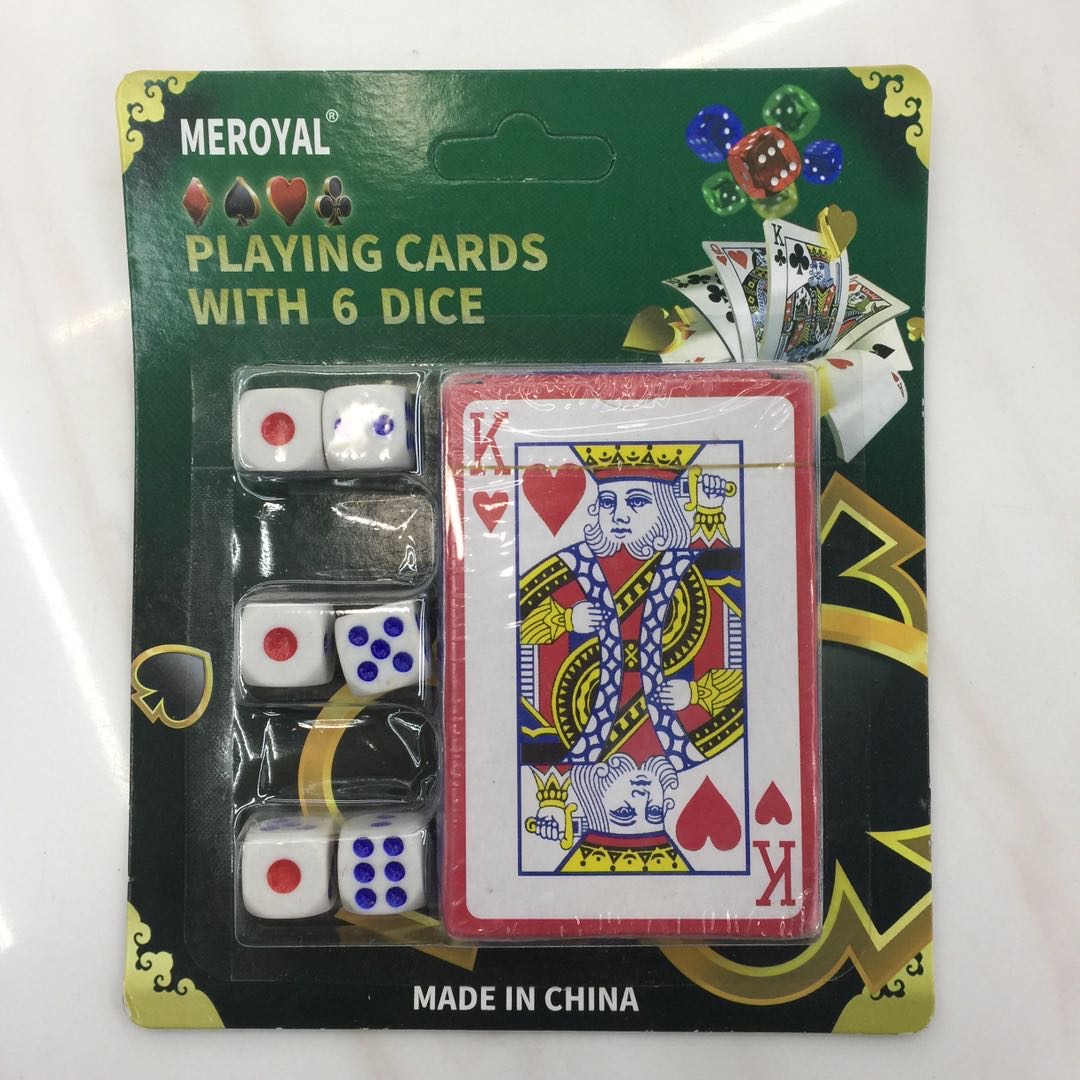 麻将牌纸牌迷你旅行便携纸牌麻将扑克牌送6个色子