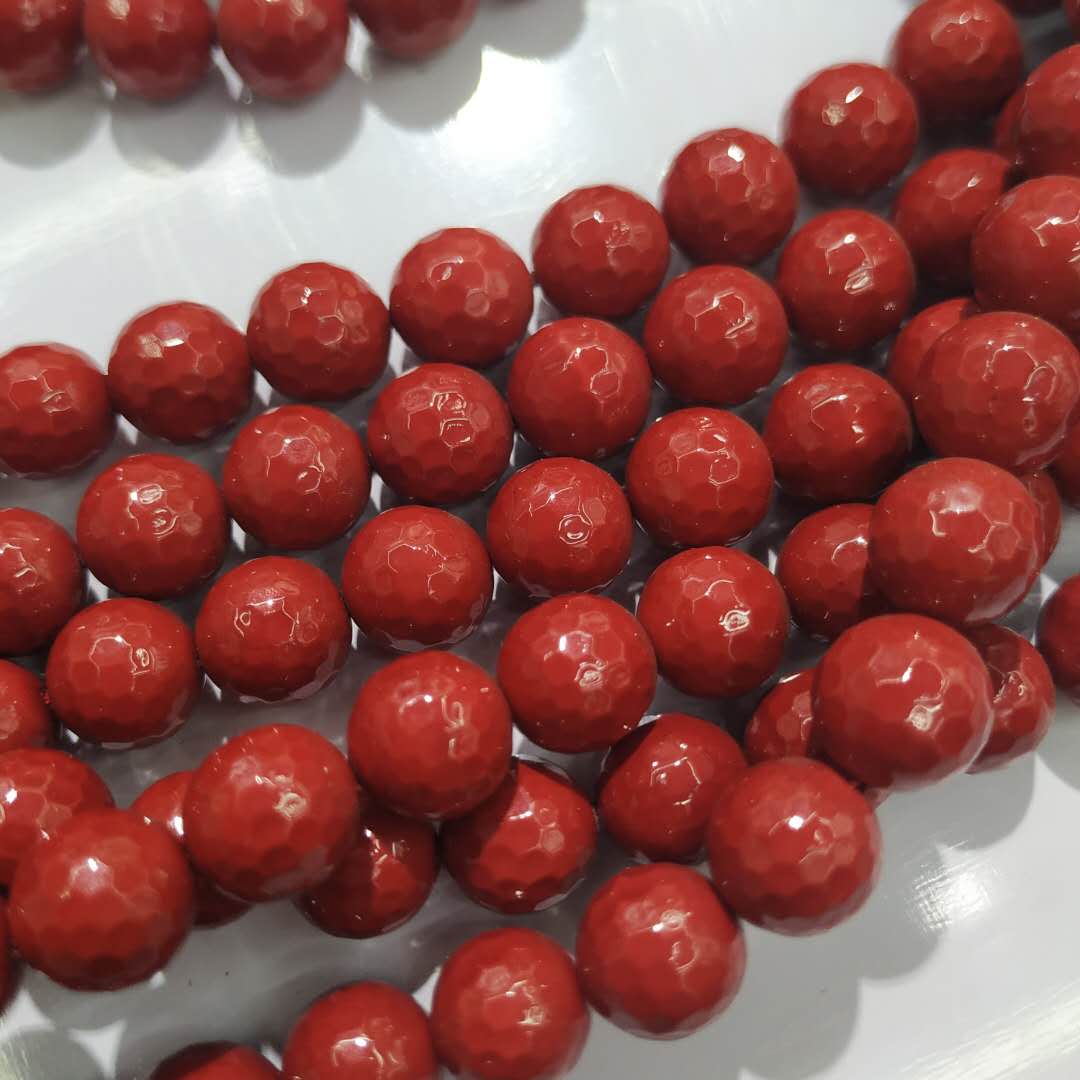 DIY handcrafted creative accessories and craft ornaments with bright red imitation glass pearl bracelets and beads details Picture