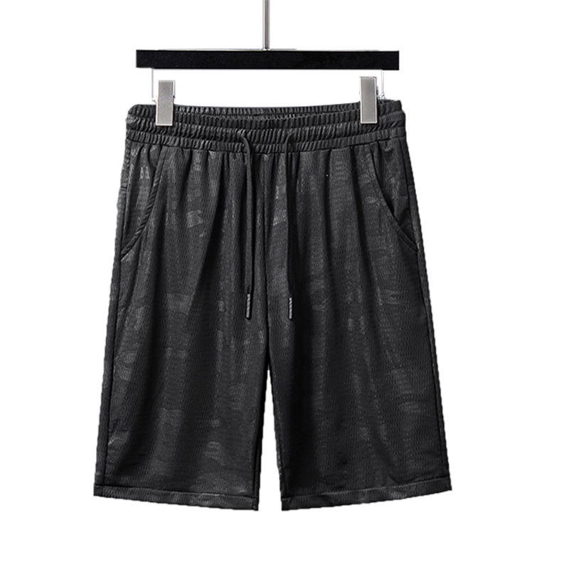 Shorts Men Summer Five Minutes Ice Mesh Air Conditioning Pants Men Hollow Mesh Breathable Thin Quick-Drying Casual Sports Pants