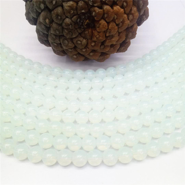 Guangshun Jewelry's Opal DIY White cat's Eye round bead jewelry and pearl matching factory Direct sales