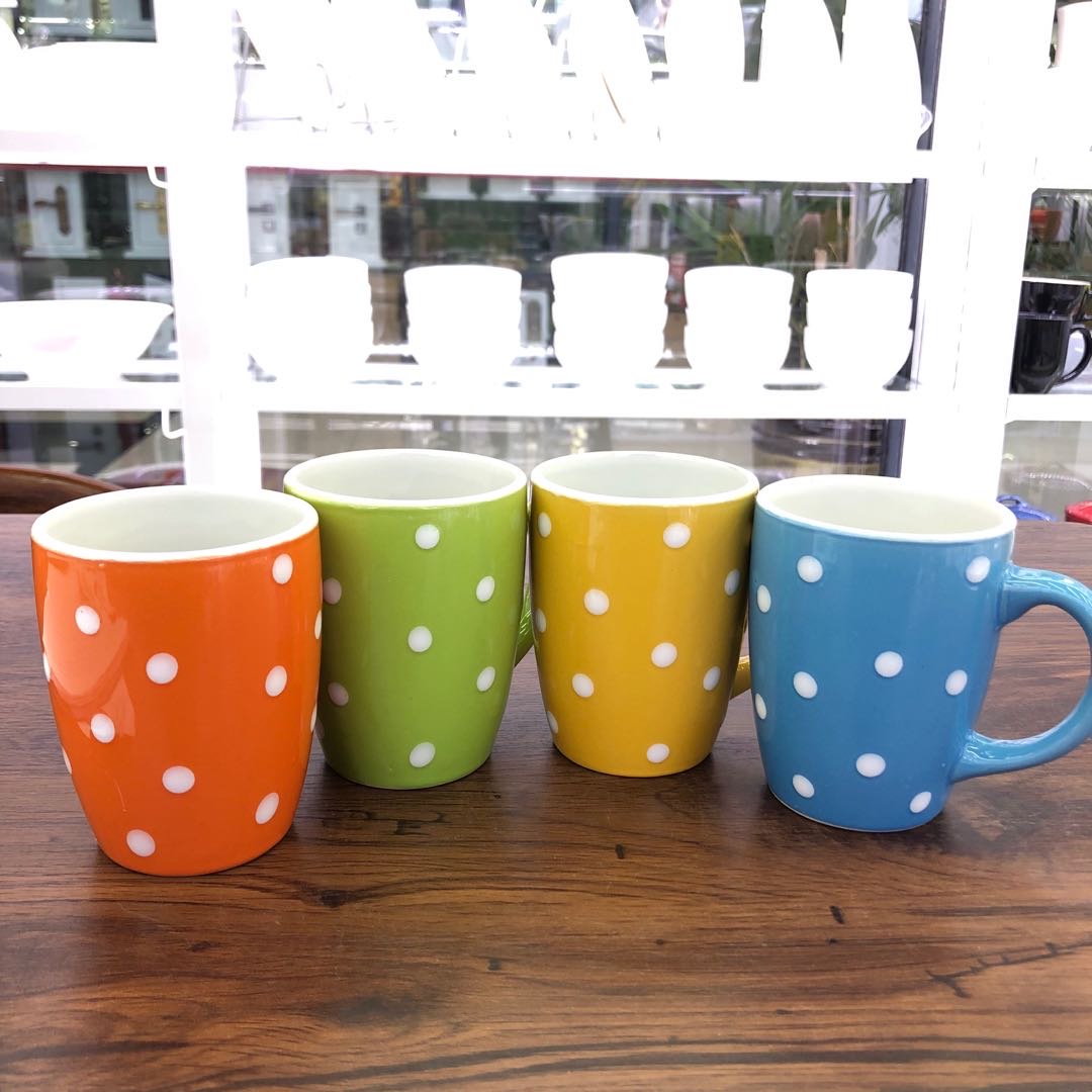 Wholesale and retail of ceramic mugs, baked flower cups and polka dot series from the manufacturer, with stock available Specification image
