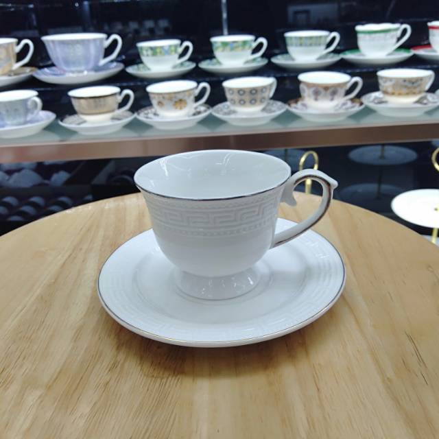 European Ceramic Coffee Cup And Saucer Set 2-Piece Afternoon Tea Set Couple Cup And Saucer Specification drawing
