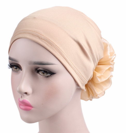 Women's Fashion Trend With All The Muslim Retro Big Bud Back Flower Elastic Headscarf
