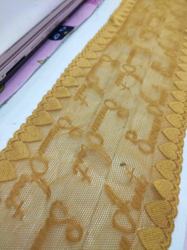 Fujian Lace Lace Fabric Clothing Yellow Fabric Lace Spandex Lace details Picture