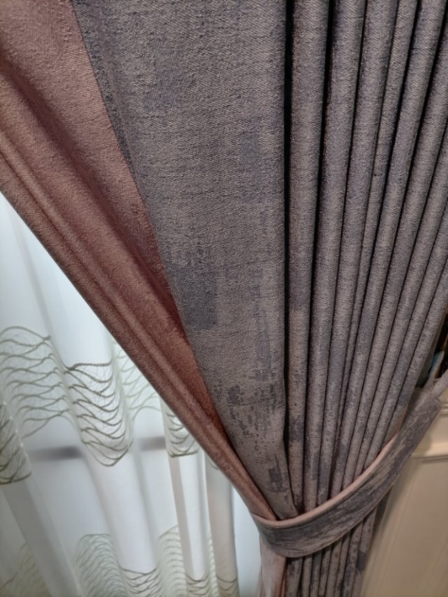 Thickened shade cloth finished pure color simple cotton and linen wind living room custom details Picture