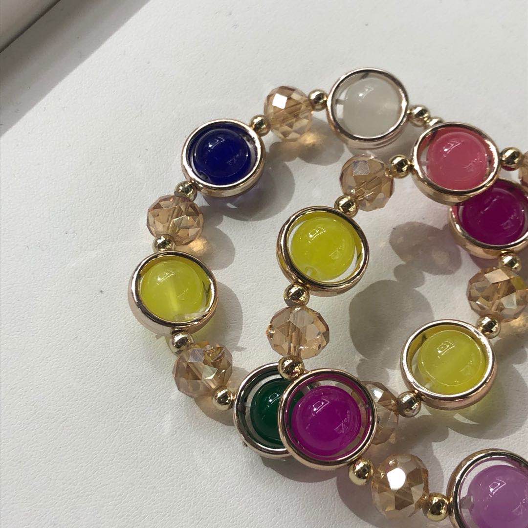 时尚气质糖果色玻璃珠弹力线手工串制手链手串甜美可爱学生款产品图