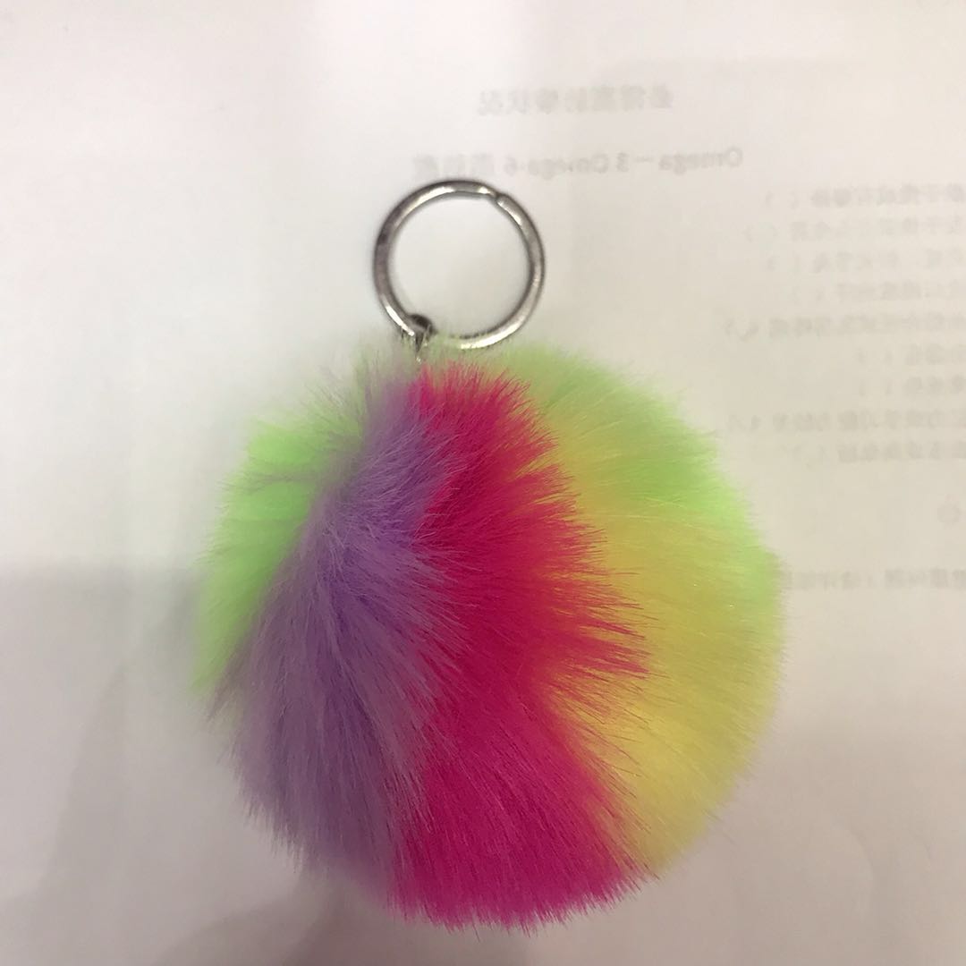 彩色狐狸毛球挂件皮草包包挂件毛绒玩具手机挂件车钥匙扣毛毛球女
