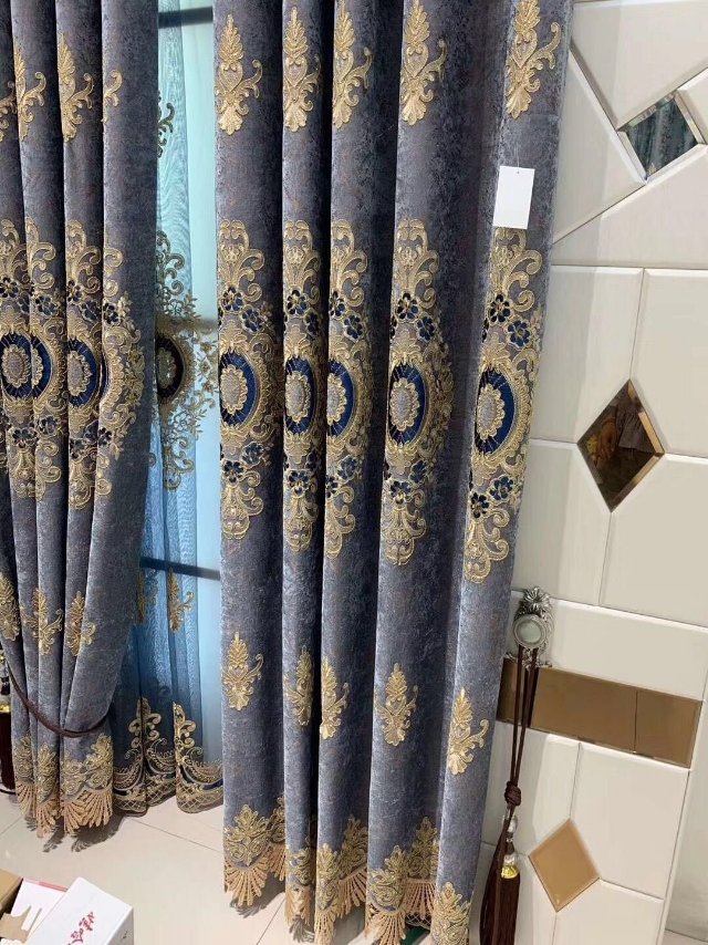 Thickened Shading Curtain Fabric Finished Solid Color Simple Wind Living Room Custom Insulation Shading Bedroom
