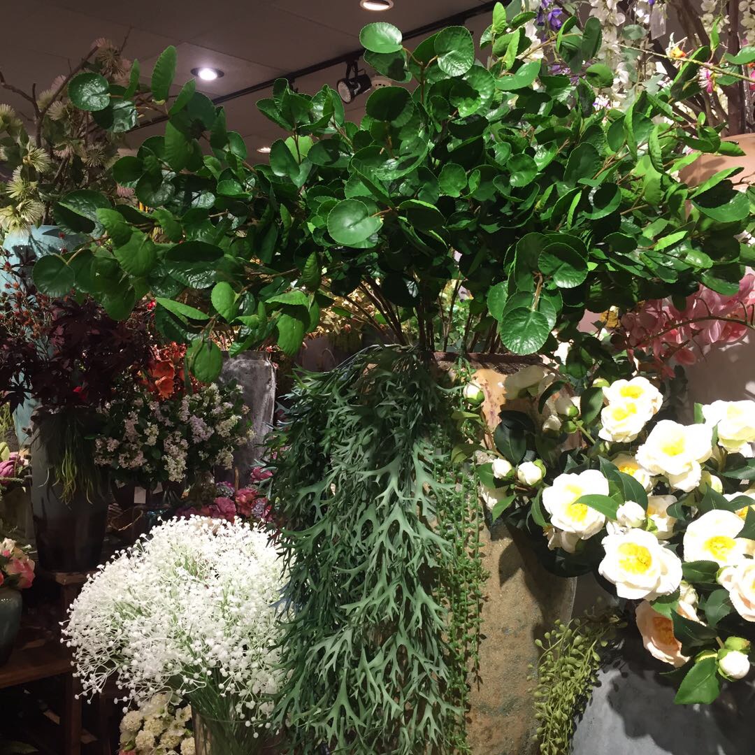 Artificial flower artificial flower handicraft money pocket you galilee leaves soft glue hand feeling leaves artificial flower home shopping mall dress up decorations manufacturers direct sale