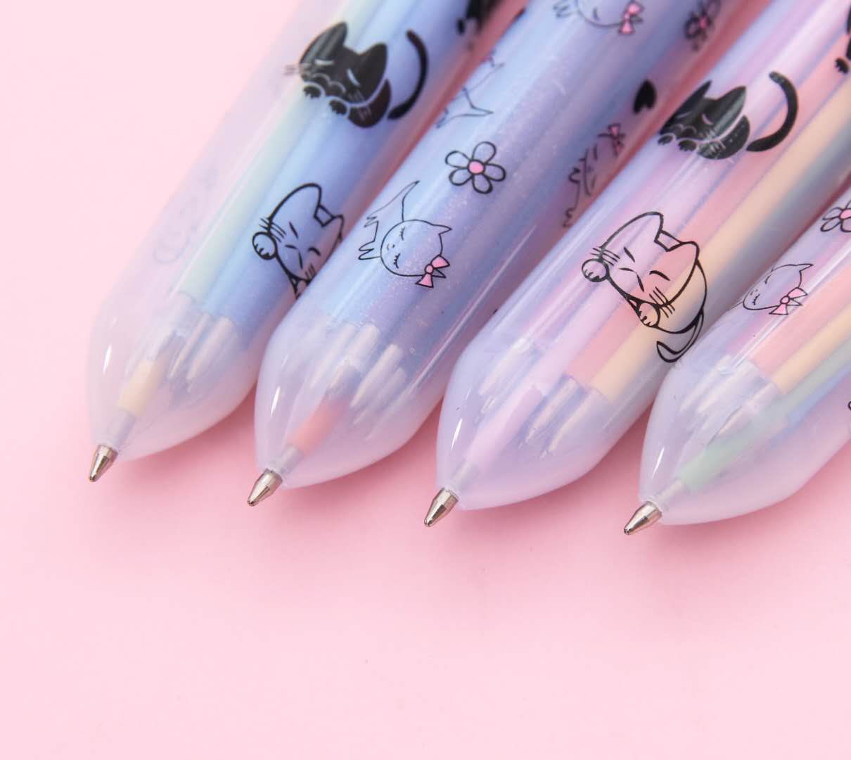 Creative cartoon 10 color students special function lovely girl candy color pressing ballpoint pen hand book thumbnail