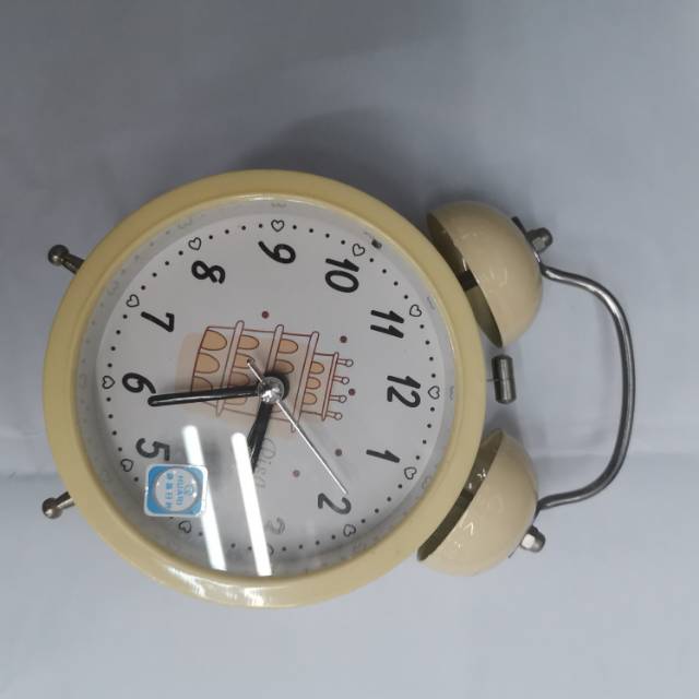 A creative and personalized alarm clock for students, a quiet bedside night light alarm, a children's time clock with a super loud sound in beige color, a best-selling product