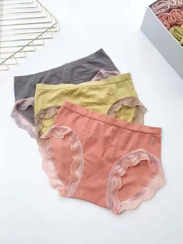 New underwear girl sexy antibacterial breathable lace briefs thumbnail