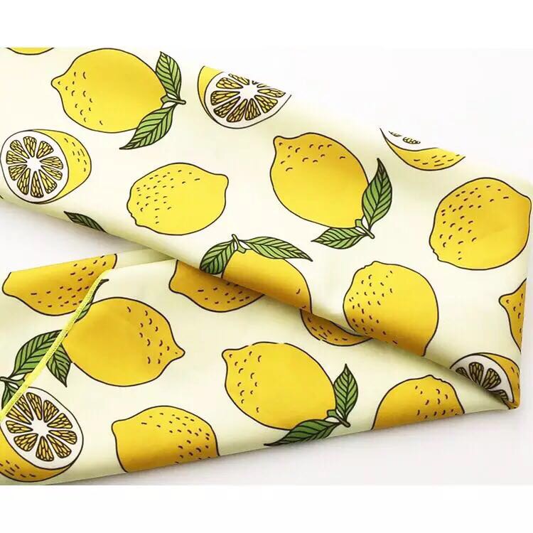 Lemon Silk Scarf Square Scarf Hair Headband Cute With Korean Version Of Small Scarf Specification drawing