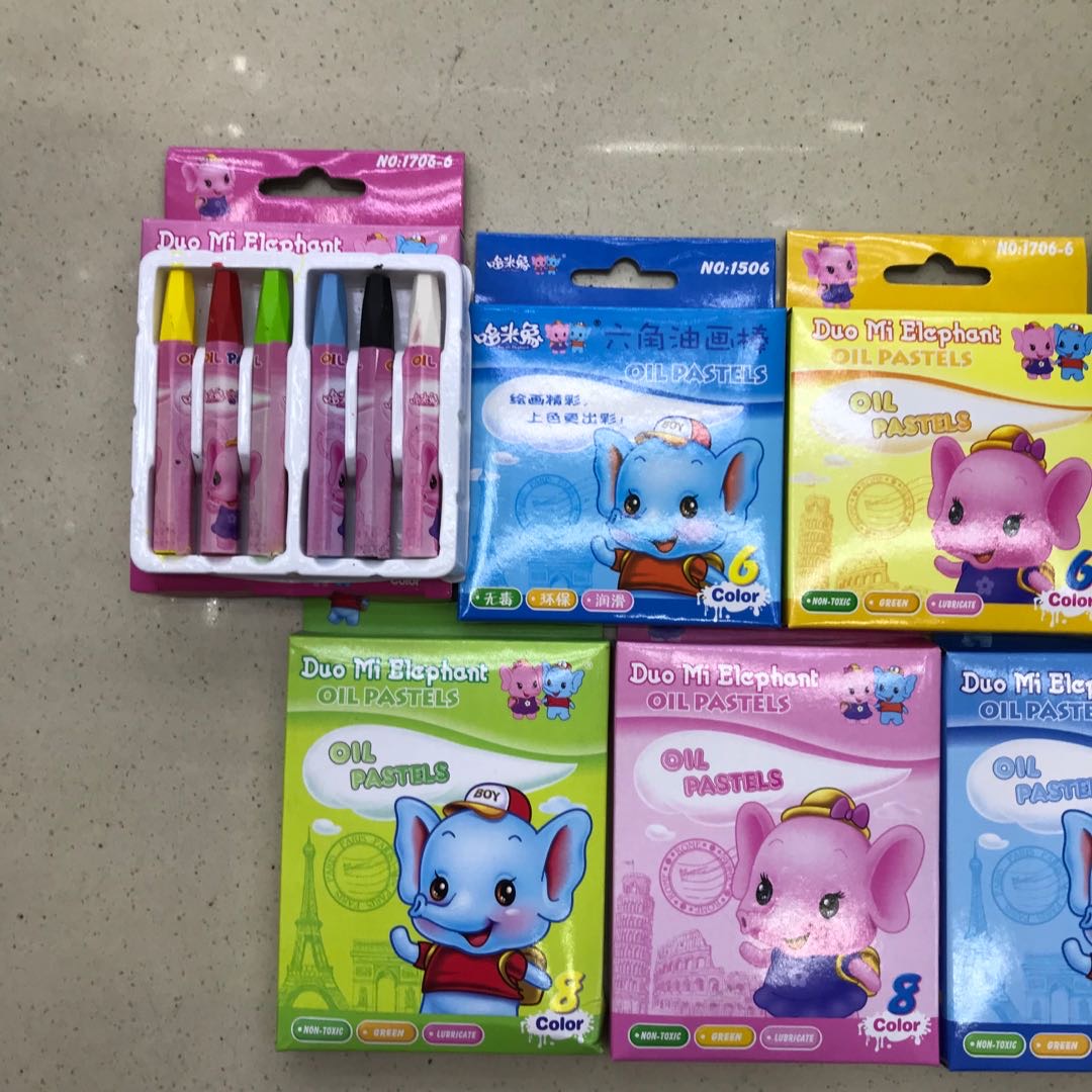Dorixiang 6-color oil pastels, children's drawing supplies, crayons, non-toxic and washable baby drawing pens details Picture
