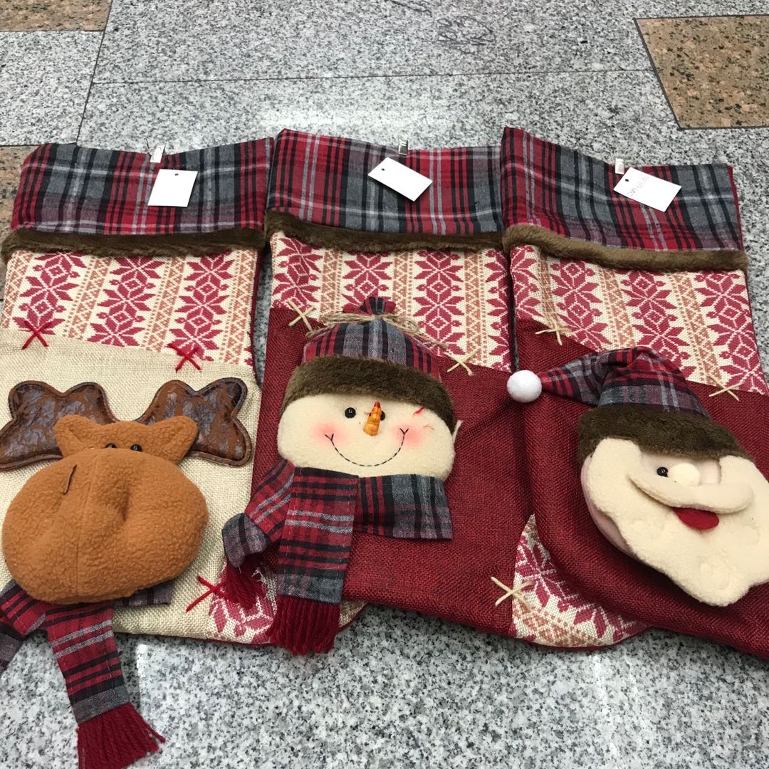 Christmas decorations, Christmas stockings, Christmas tree ornaments, shopping mall scene decoration props, gift bags Specification image