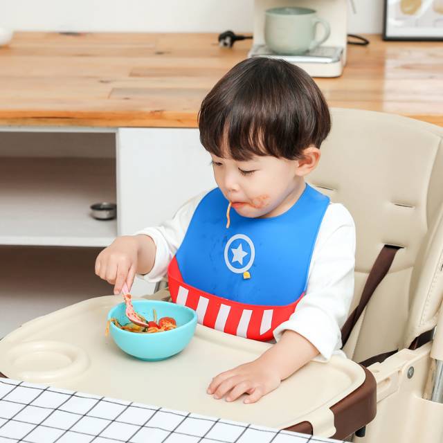 Baby Food Bib Waterproof Bib Children's Food Pocket Washable Child Anti-Fouling Device Super Soft Silicone Saliva Pocket details Picture