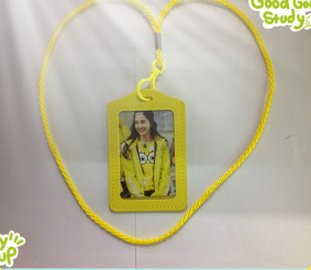 Name tag, ID card, cute PU leather cartoon lanyard, bus access card sleeve, name tag full figure