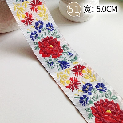 Accessories Four-Color Bamboo Leaves Pair Red Original White Wine Red Green Lace Flowers Embroidery Lace