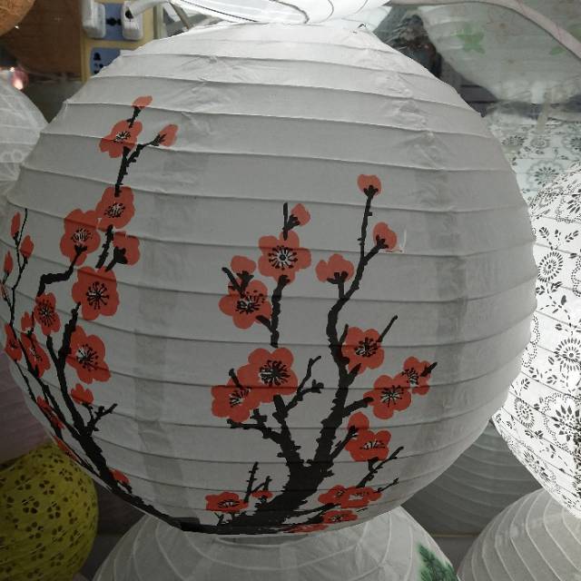 Colorful blank paper plum blossom pattern lanterns, children's hand-painted creative lanterns, Mid-Autumn Festival, Spring Festival, Lantern Festival and New Year hanging lanterns
