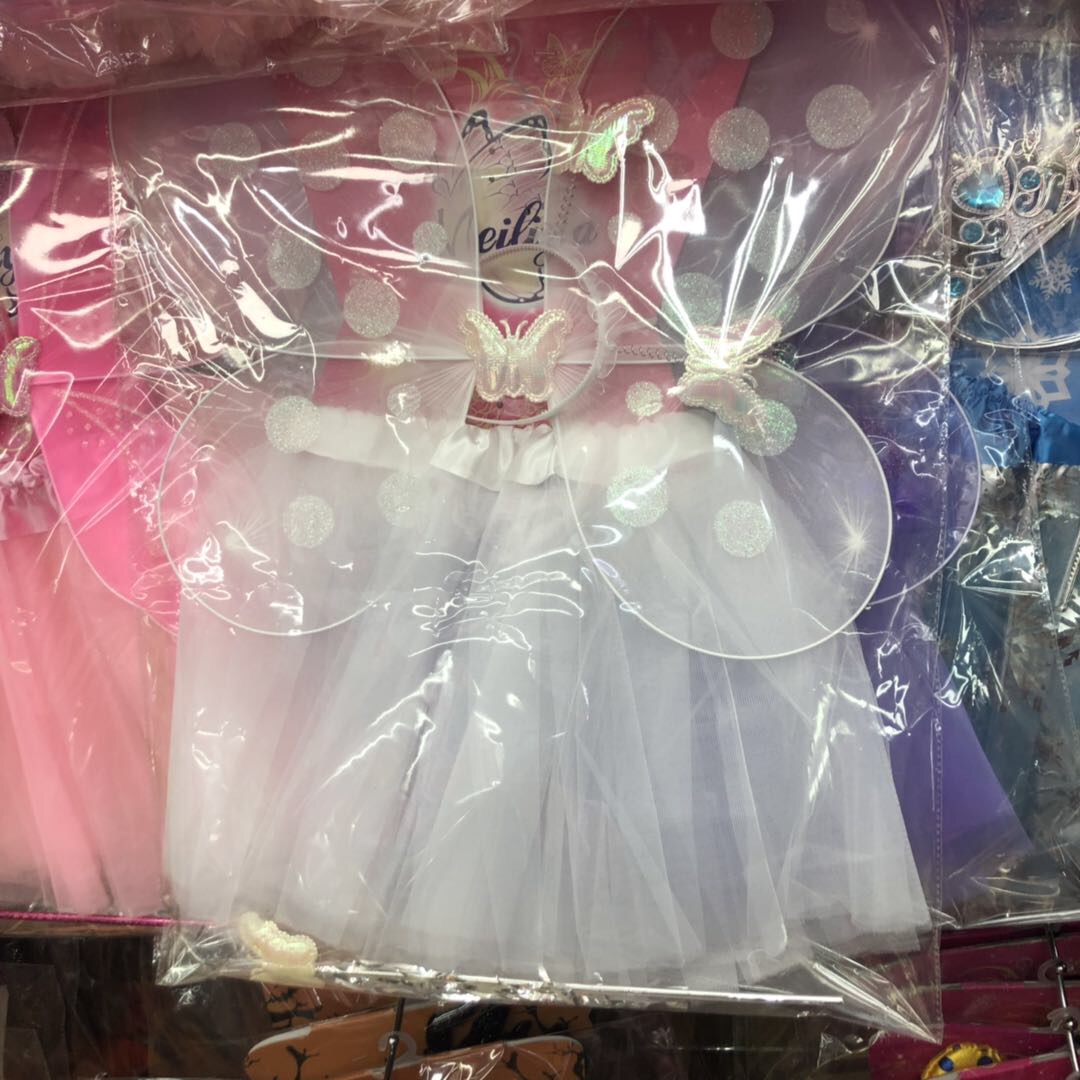 白色蝴蝶翅膀cosplay公主裙套装