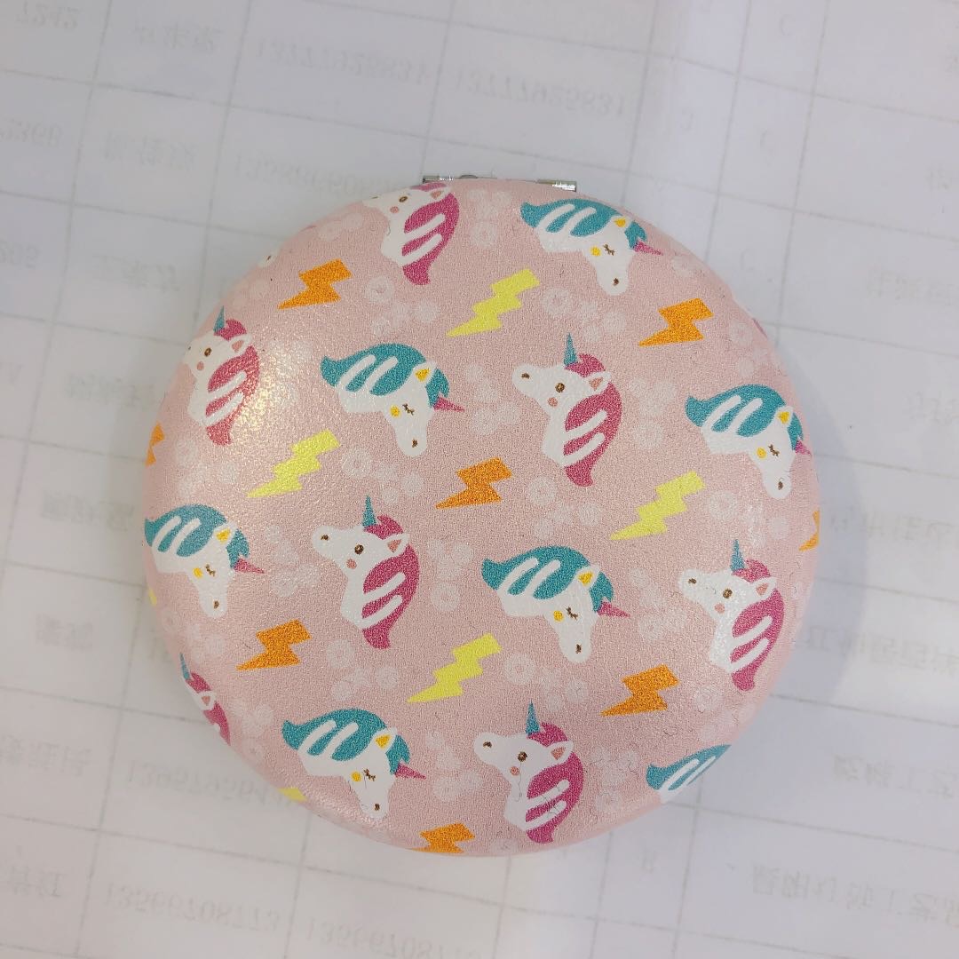 动物图案小镜子女随身ins风简约便携超薄圆形随身镜 迷你小号化妆镜批发产品图