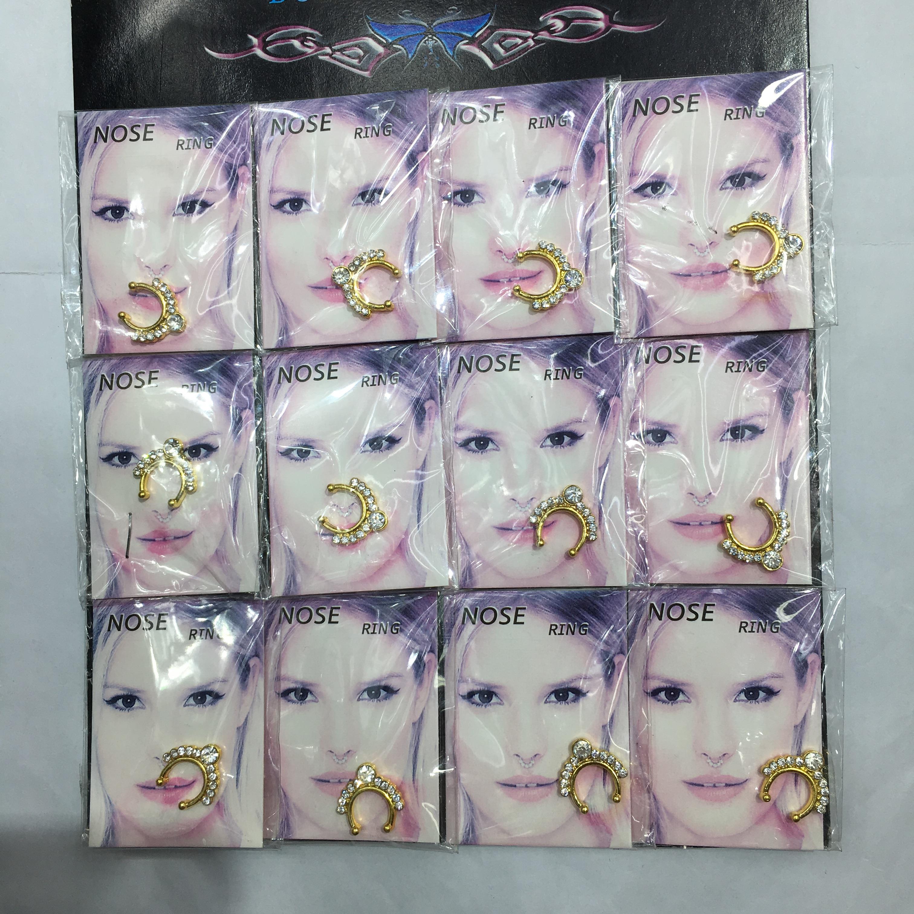创意跨境微镶锆石圆形鼻环耳骨钉人体穿刺饰品