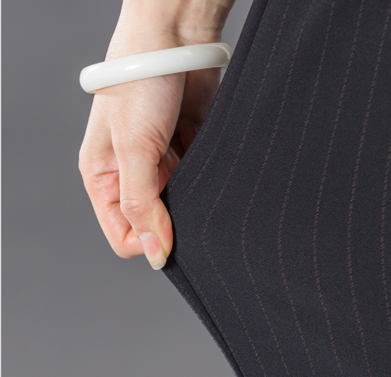 2019新款休闲裤乱麻印花中老年春季女裤弹力舒适妈妈裤女士 超大码产品图